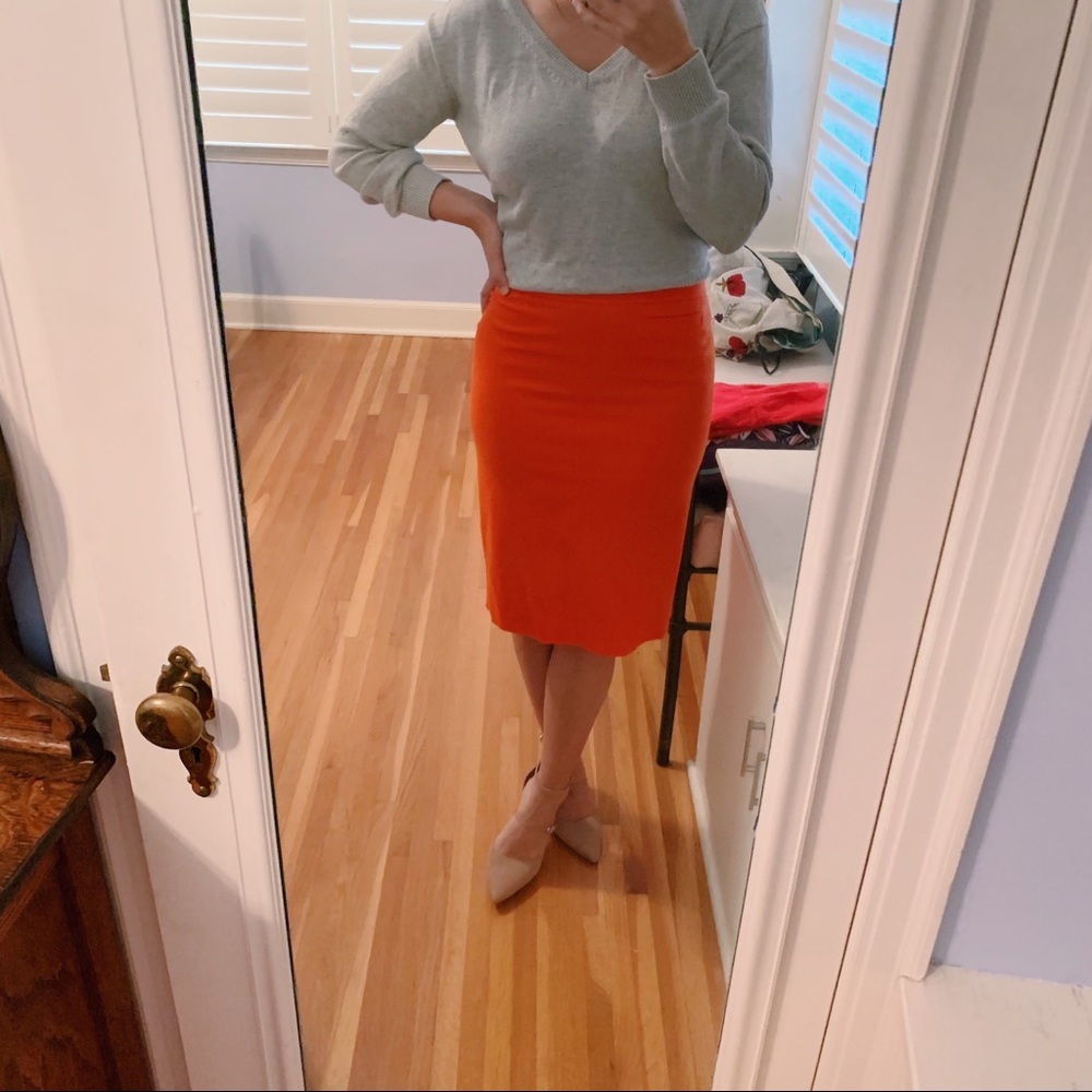 Orange Boden Pencil Skirt